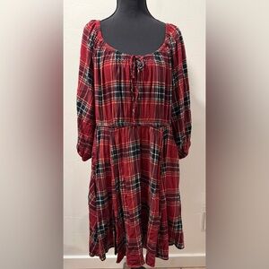 Torrid Plaid Red and Black Women's Dress